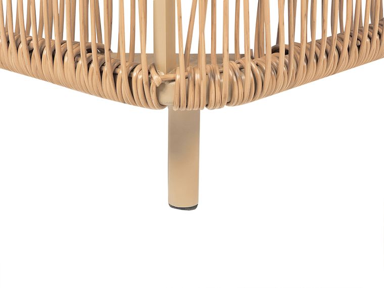 PE Rattan Reclining Sun Lounger Beige OSINI Beliani.pt