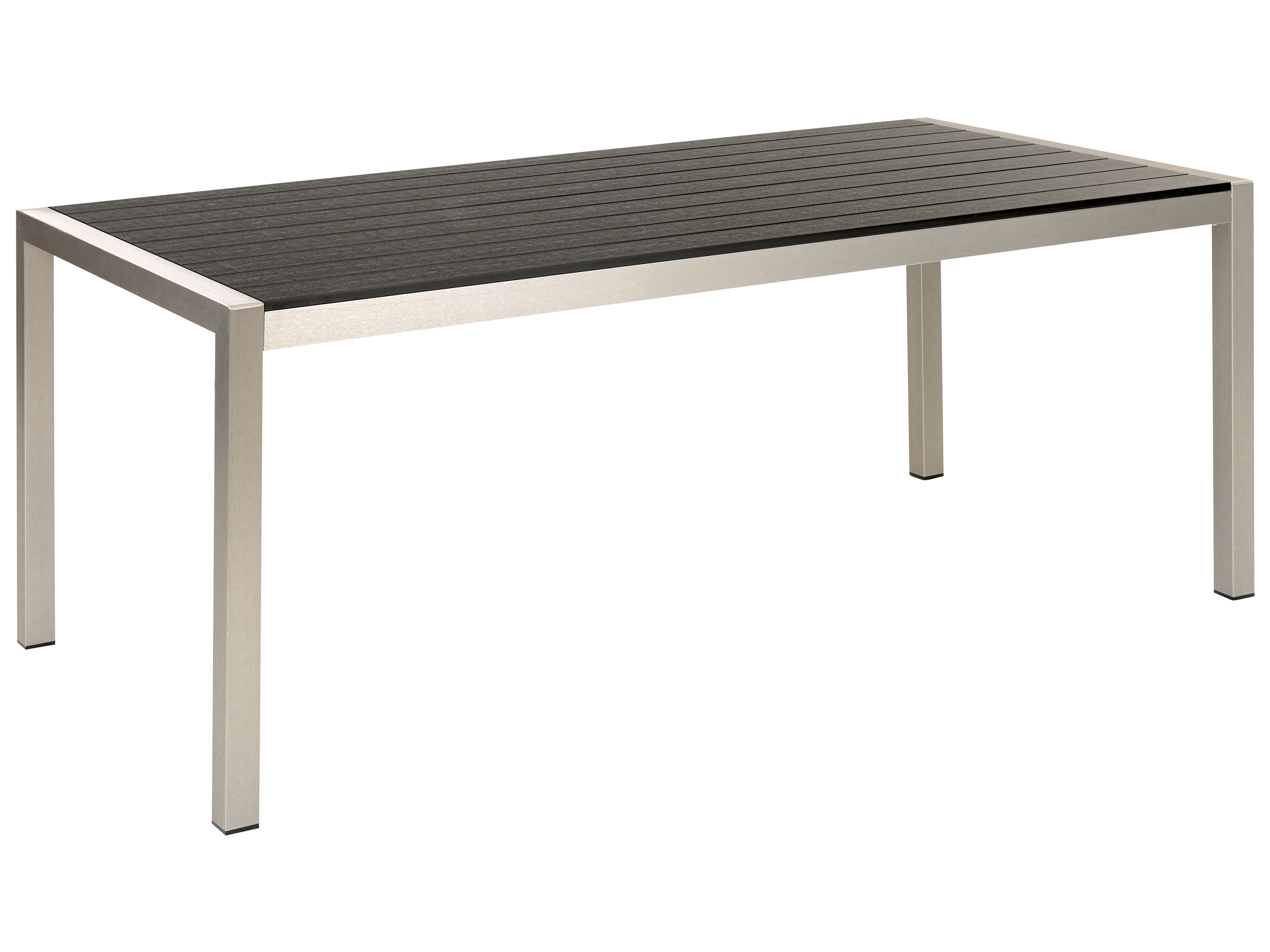 Aluminium Garden Table 180 x 90 cm Black and Silver VERNIO | Beliani.co.uk