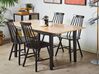 Table de salle à manger extensible en bois clair et noir 120/150 x 80 cm HOUSTON_785755