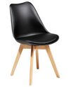 Set di 2 sedie in plastica nera e legno naturale DAKOTA II_802009