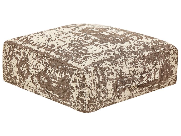 Cotton Floor Cushion 50 x 50 x 20 cm Beige and Brown SHASA_879972
