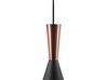 Metal Pendant Lamp Black with Copper TAGUS_688372