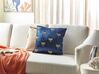 Conjunto 2 almofadas decorativas padrão libelinhas veludo azul marinho 45 x 45 cm BLUESTEM_892699