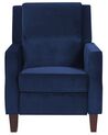 Fotel rozkładany welurowy niebieski EGERSUND_794278