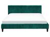 Łóżko welurowe 160 x 200 cm zielone FITOU_710094