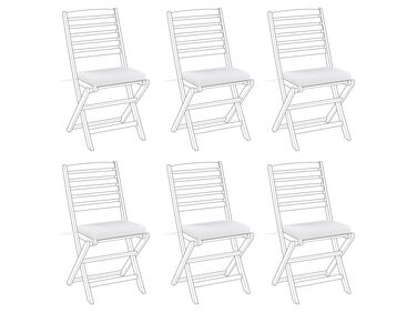 Sada 6 sedacích polštářů na zahradní židli bílé TOLVE
