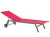 Chaise longue en acier et textile rouge LEVANZO_825478