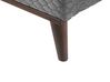 Cama con somier de terciopelo gris claro/madera oscura 160 x 200 cm BAYONNE_870254