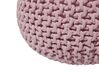 Cotton Knitted Pouffe 40 x 25 cm Pink CONRAD_813938