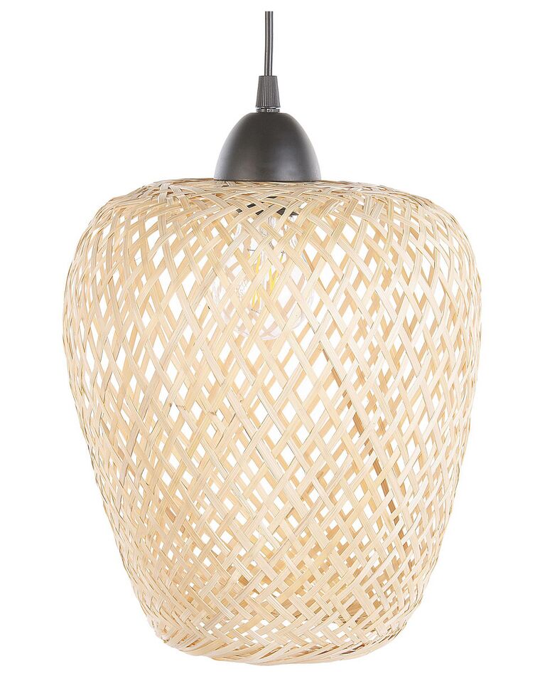 Bambusová závesná lampa svetlé drevo BOMU_785421