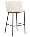 Zestaw 2 krzeseł barowych boucle biały MINA_884071