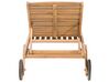 Espreguiçadeira de jardim em madeira de acácia com rodas CESANA_691166