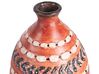Dekorativ vase i terrakotta 36 cm brun og svart KUMU_850155