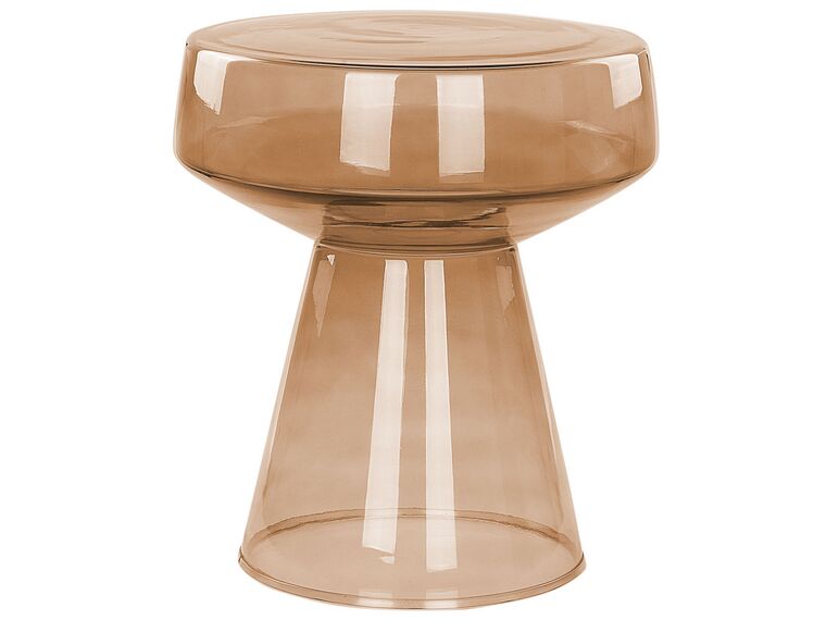 Skleněný boční stolek zlatý/hnědý LAGUNA_883209