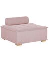 Sofá de poliéster rosa/madera clara TIBRO_810918