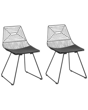 Zestaw 2 krzeseł do jadalni metalowy czarny BEATTY