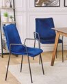 Lot de 2 chaises de salle à manger en velours bleu marine JEFFERSON_788547