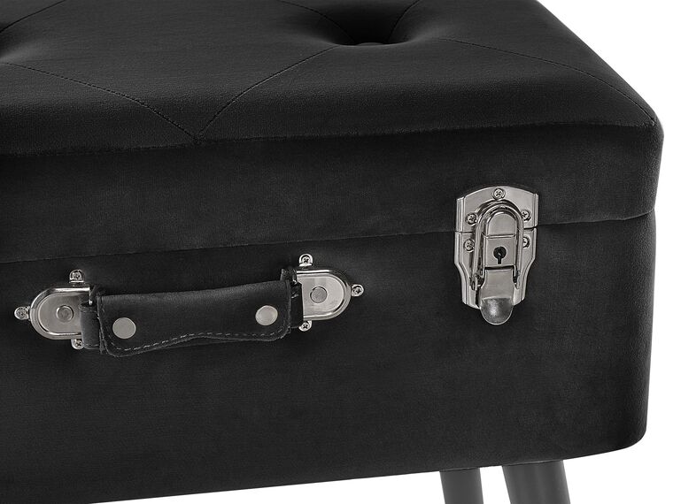 Velvet Storage Stool Black MALLARD Beliani.de