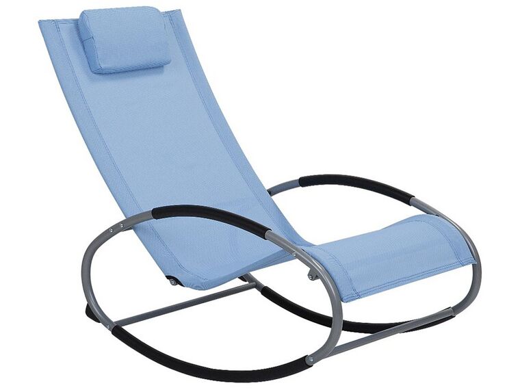 Krzesło ogrodowe bujane niebieskie CAMPO_751294