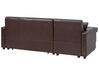 Right Hand Faux Leather Corner Sofa Bed with Storage Dark Brown OGNA_780205