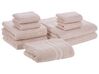 Lot de 9 serviettes de bain en coton rose ATAI_797627