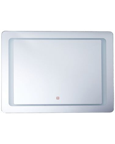 Badspiegel mit LED-Beleuchtung rechteckig 80 x 60 cm WASSY