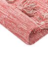Teppich Baumwolle rot 80 x 150 cm mit Quasten NIGDE_839467