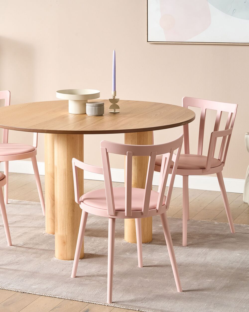 Set di 4 sedie da pranzo rosa MORILL 