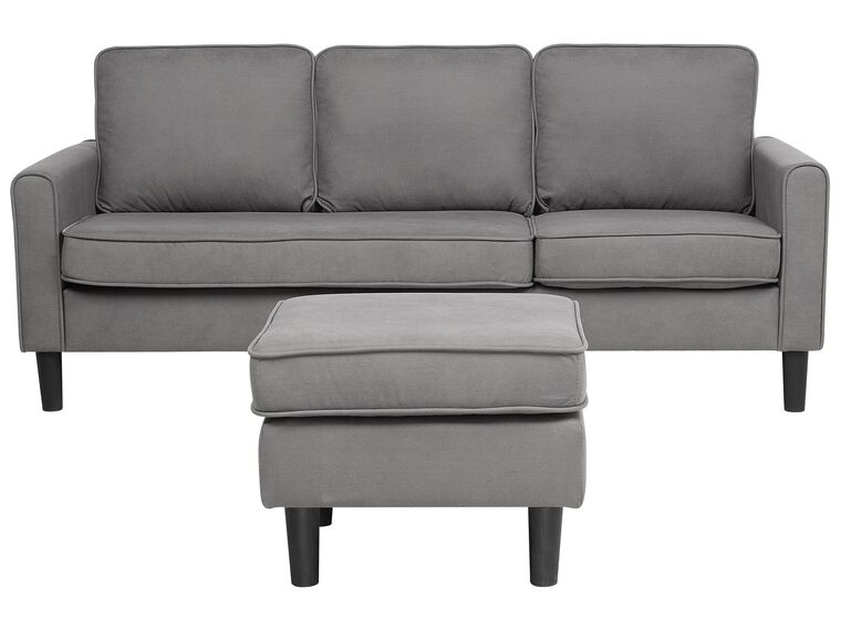3-Sitzer Sofa mit Ottomane hellgrau AVESTA_741989