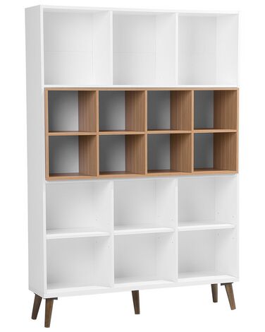 Bookcase White with Dark Wood ALLOA