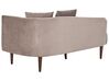 Right Hand Velvet Chaise Lounge Taupe CHAUMONT_880839
