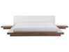 EU Super King Size Bed with Bedside Tables Brown ZEN_537128