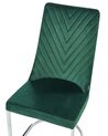 Conjunto de 2 sillas de terciopelo verde esmeralda/plateado ALTOONA_795761