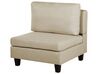 Canapé modulable 3 places en tissu beige avec pouf ottoman FEVIK_769870