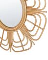 Nástěnné ratanové zrcadlo ve tvaru slunce ⌀ 60 cm béžové PASAKU_822179