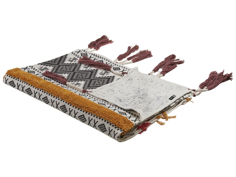 Decke Baumwolle mehrfarbig 130 x 180 cm orientalisches Muster AMBALA_829198