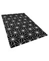 Teppich schwarz / silber 140 x 200 cm geometrisches Muster Kurzflor SIBEL_762604