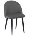 Conjunto de 2 sillas de comedor de terciopelo gris/negro VISALIA_711032