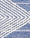 Teppich Wolle beige / blau 160 x 230 cm geometrisches Muster Kurzflor DATCA_831005