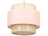 Lampe suspension en rotin rose et naturel YUMURI_837025