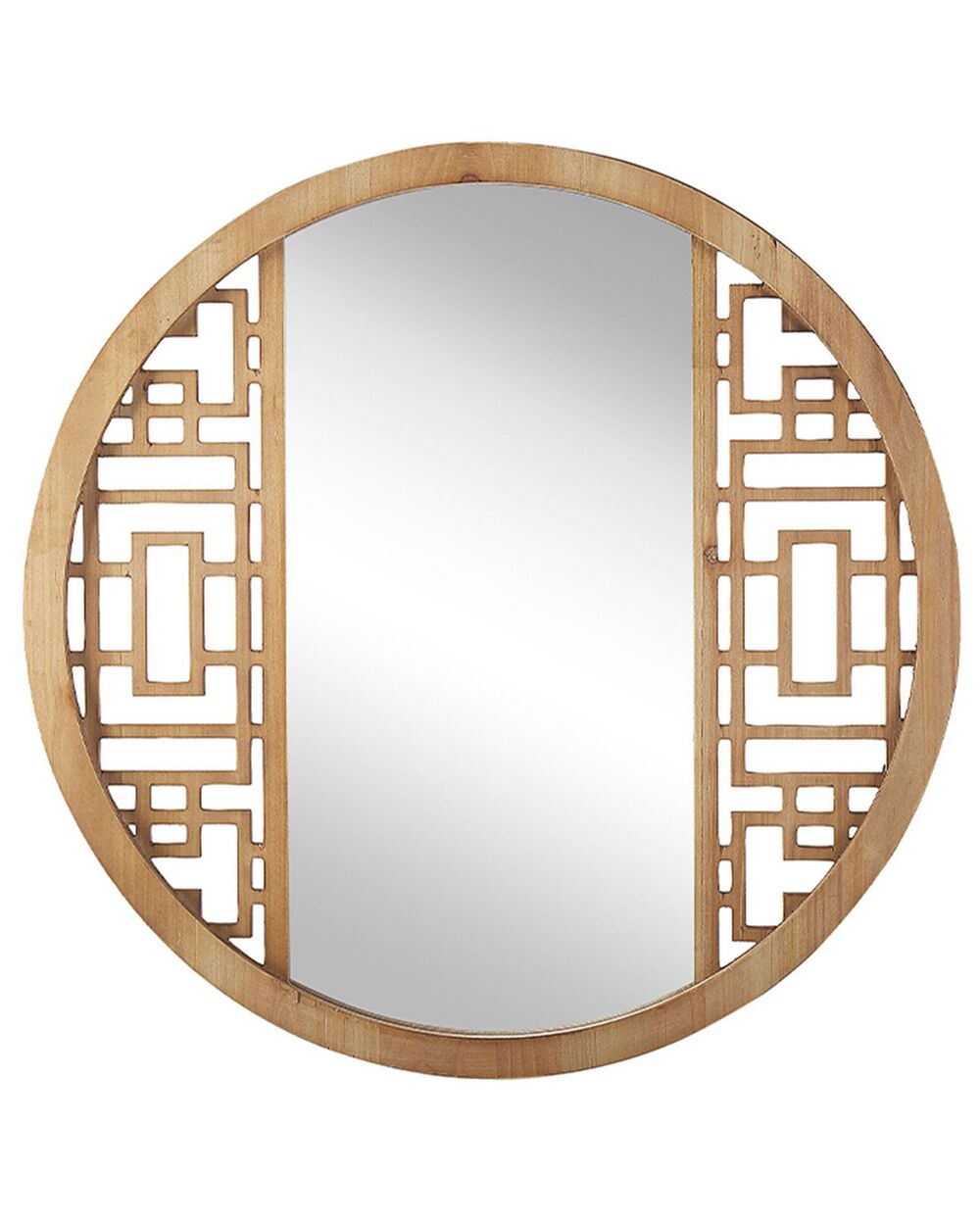 Espejo de pared madera clara ⌀ 60 cm FIRMINY 