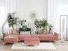 Right Hand Modular Velvet Sofa with Ottoman Pink ABERDEEN_750128