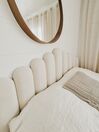 Zamatová posteľ s úložným priestorom 180 x 200 cm krémová biela VINCENNES_867107