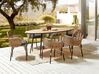 Set of 6 PE Rattan Chairs with Cushions Natural PRATELLO_868018