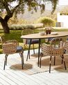 Set of 6 PE Rattan Chairs with Cushions Natural PRATELLO_868018