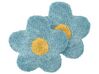 Set of 2 Cotton Kids Flower Cushions 30 x 30 cm Blue SORREL_906008