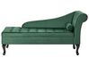Chaise longue côté droit en velours vert foncé avec rangement PESSAC_882095