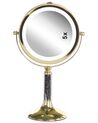 Kosmetikspiegel gold mit LED-Beleuchtung ø 18 cm BAIXAS_813670