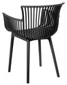 Set of 4 Plastic Dining Chairs Black PESARO_825431