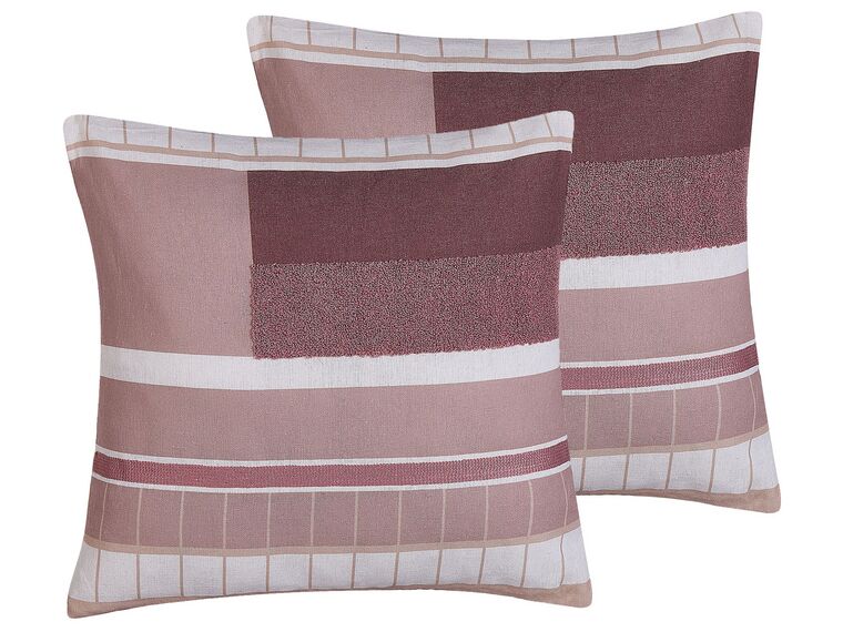 Set of 2 Cushions Geometric Pattern 45 x 45 cm Multicolour ERINUS_801642